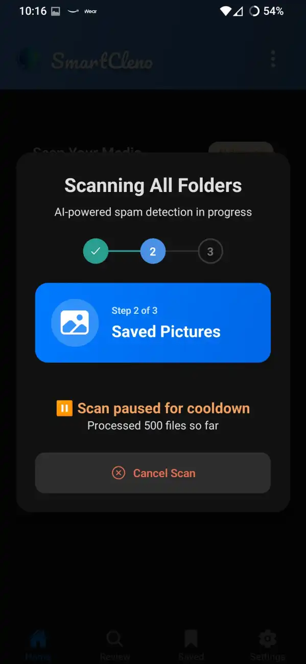 SmartCleno Scanning Flow
