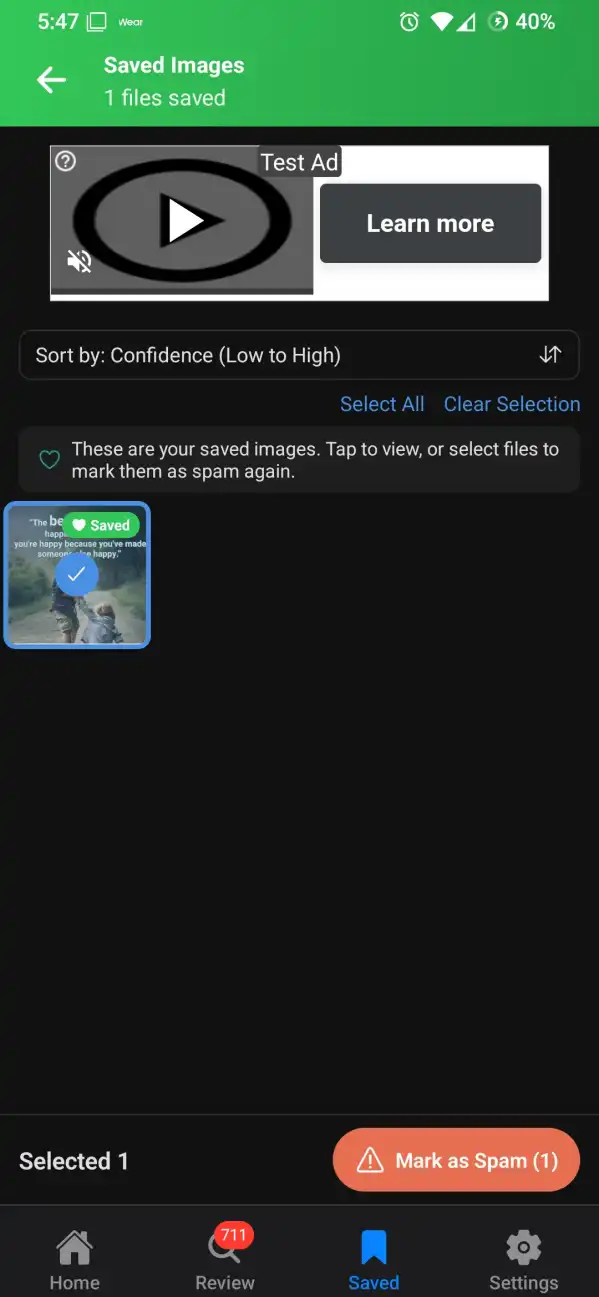 SmartCleno Saved Images
